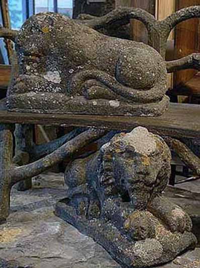 Carved Stone Lions from Holland