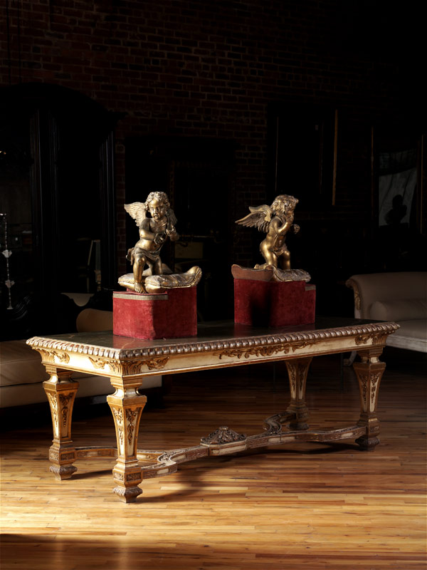 Pair of French Gilded Winged Cherubs