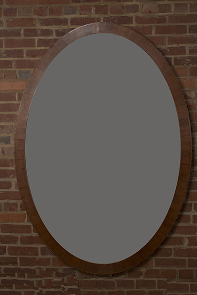 English Mahogany Oval Mirror