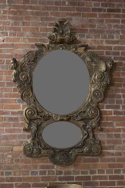 Italian Walnut Carved Mirror