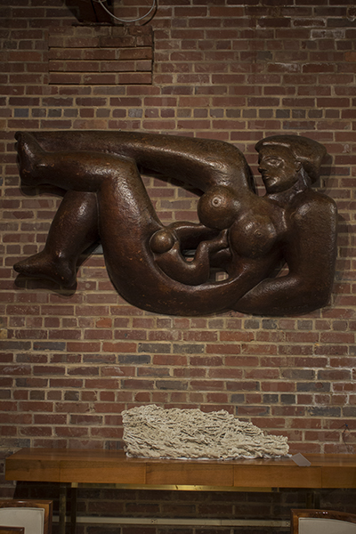 Wood Sculpture of Mother & Child