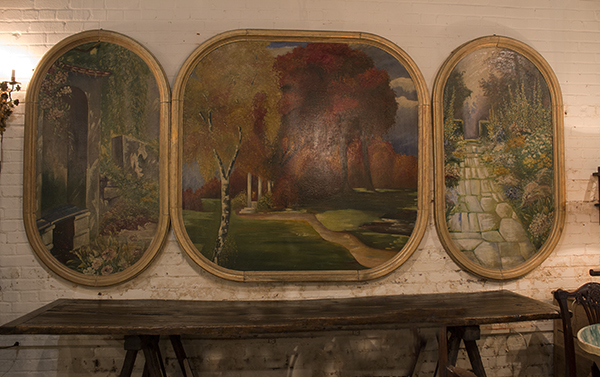 French Garden Mural on Three Panels