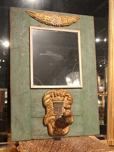 Italian Painted and Gilt wood Sconce with Mirror