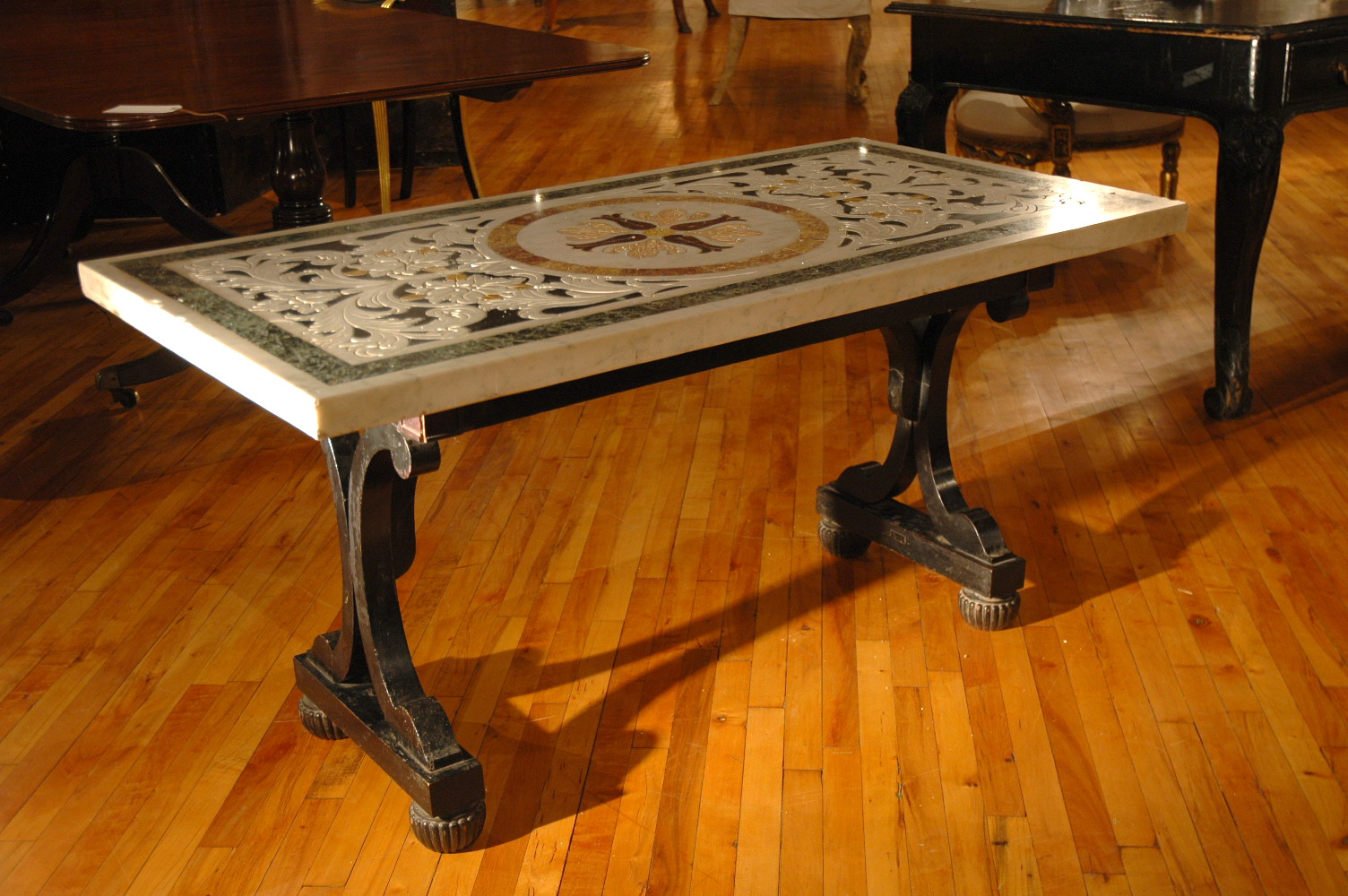 Italian Painted Table Base with Marble Top