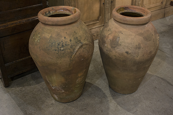 Pair of Italian Terracotta Olive Pots