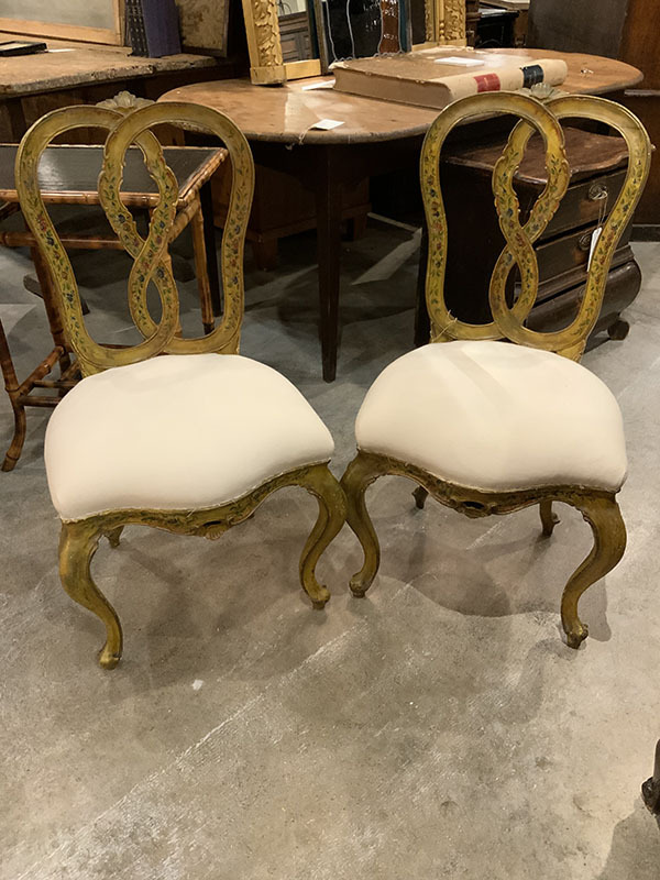 Pair of Italian Painted Side Chairs
