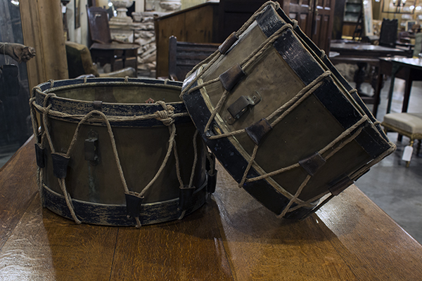 Pair of French Painted Drums