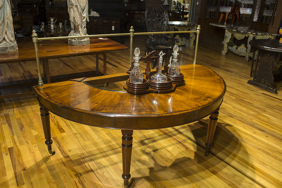 English Mahogany Hunt Table with Brass Gallery